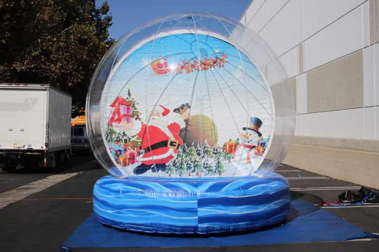 Christmas Human Snow Globe Bouncer Rental Winter Themed Inflatable Holiday Festival Party Rentals Los Angeles